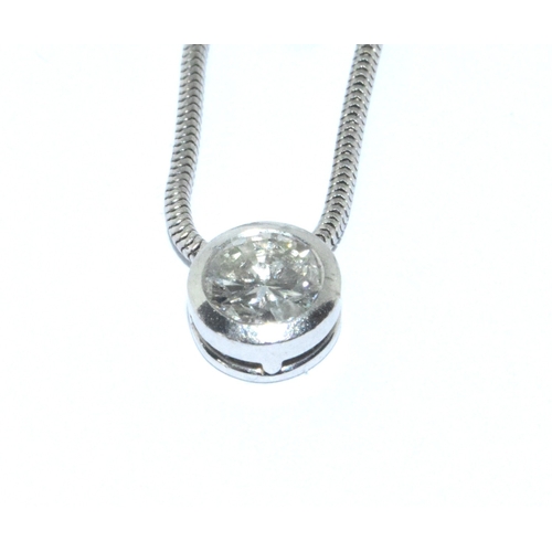 295 - 18ct white gold Diamond solitaire pendant necklace the diamond being approx 0.50cts 6mm across the f... 