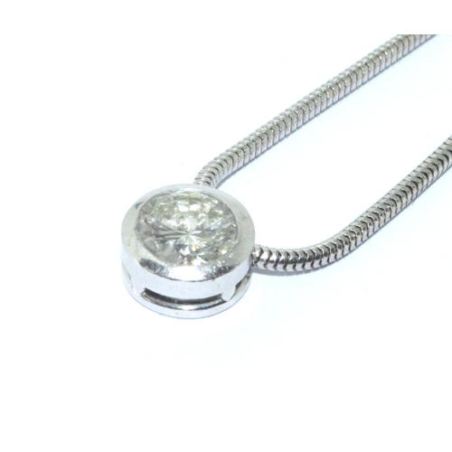 295 - 18ct white gold Diamond solitaire pendant necklace the diamond being approx 0.50cts 6mm across the f... 