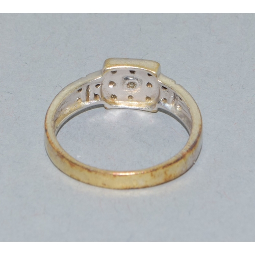 20 - 9ct white gold Diamond cluster ring hall marked as Diamond in the ring size M 3gram