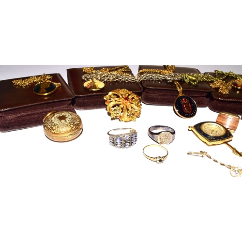 25 - Mixed costume and other Jewellery items to include gold and silver rings