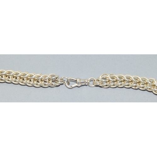 189 - 925 silver heavy woven neck chain with a dog clip catch 42 cm long 61grams&nbsp;