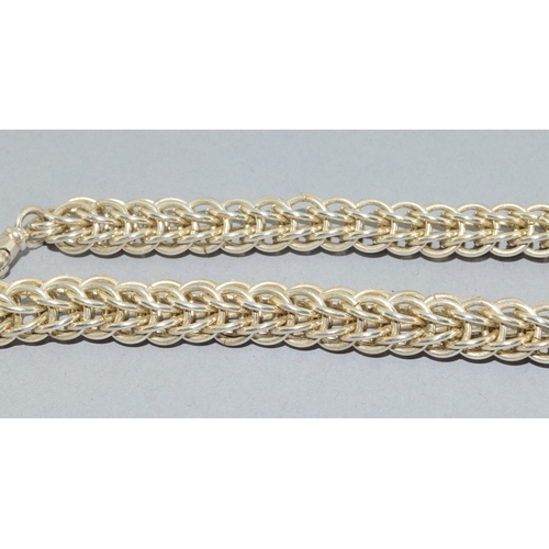 189 - 925 silver heavy woven neck chain with a dog clip catch 42 cm long 61grams&nbsp;