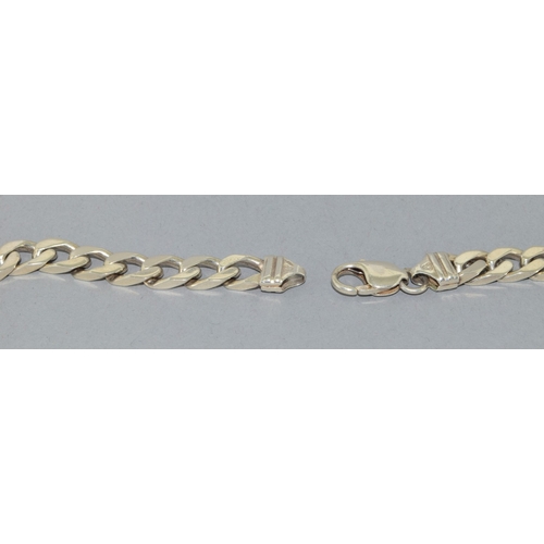 14 - Heavy 925 silver flat link neck chain with lobster claw clasp 48cm long 63grams&nbsp;