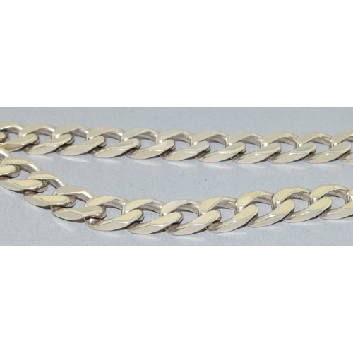 14 - Heavy 925 silver flat link neck chain with lobster claw clasp 48cm long 63grams&nbsp;