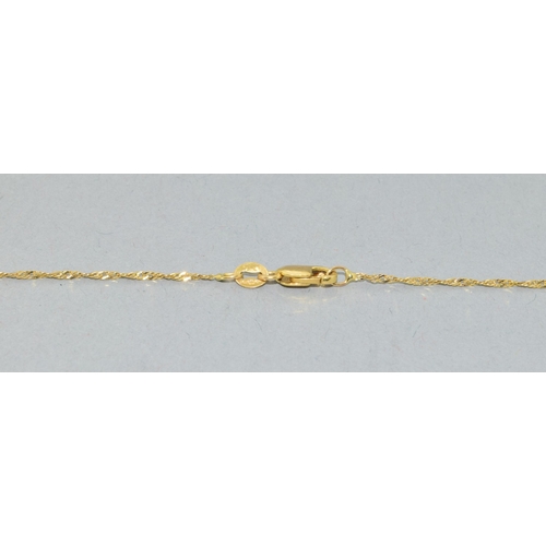 184 - 9ct yellow gold twist design neck chain with a lobster claw catch  42cm long