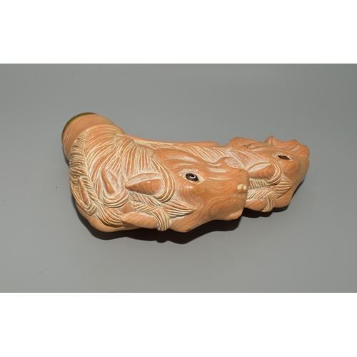 1004 - A substantial Cane horse head walking stick handle