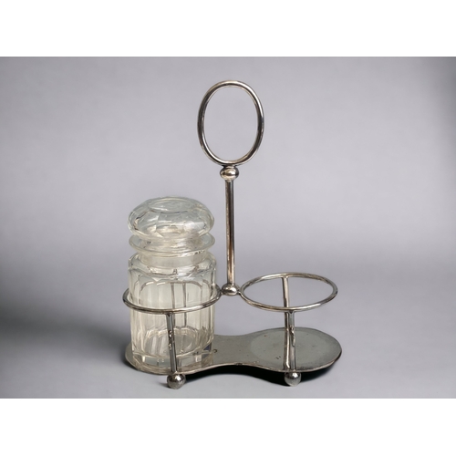 1016 - THREE VICTORIAN SILVER PLATE & CUT GLASS PICKLE JAR STANDS. Examples by James Dixon and sons, Fr... 