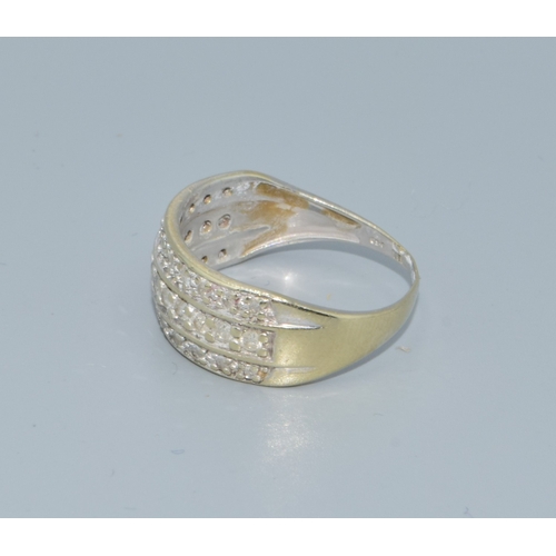 10 - 9ct white gold ladies multi band Diamond ring hallmarked in the ring as 0.50cts size P 3.8grams