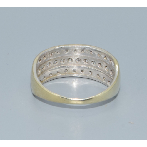 10 - 9ct white gold ladies multi band Diamond ring hallmarked in the ring as 0.50cts size P 3.8grams
