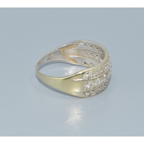 10 - 9ct white gold ladies multi band Diamond ring hallmarked in the ring as 0.50cts size P 3.8grams