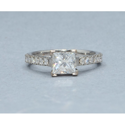 348 - Beautiful 18ct white gold ladies Diamond ring having a fully endorsed certificate stating it as 1.50... 