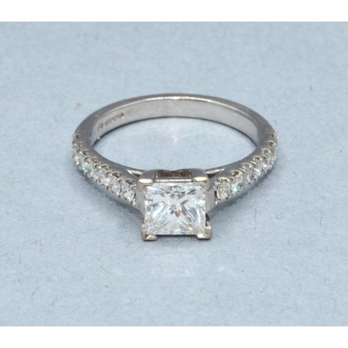 348 - Beautiful 18ct white gold ladies Diamond ring having a fully endorsed certificate stating it as 1.50... 