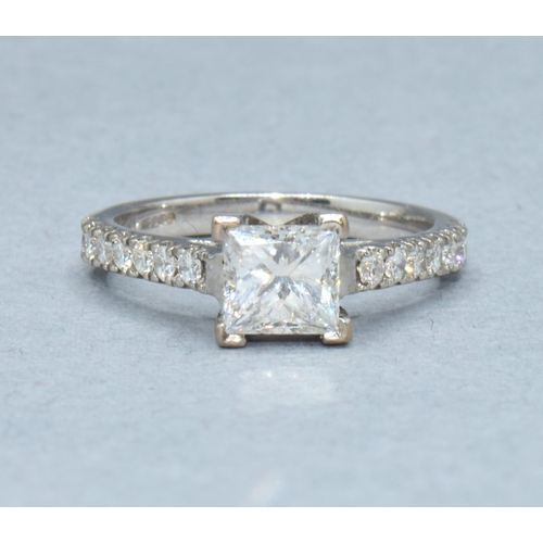 348 - Beautiful 18ct white gold ladies Diamond ring having a fully endorsed certificate stating it as 1.50... 