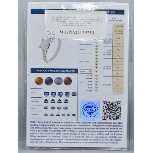 348 - Beautiful 18ct white gold ladies Diamond ring having a fully endorsed certificate stating it as 1.50... 