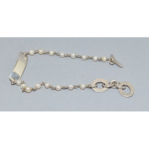 12 - Links of London Pearl bracelet together a silver bracelet anf silver pendant necklace and chain