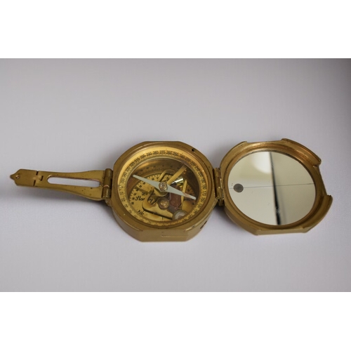 13 - A PM Italy silver plate 'Fox' stirrup cup.Together with a Stanley natural Sine brass compass.