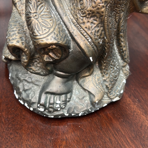 26 - Very Large Patinated plaster figure of the Laughing Buddha (Budai)