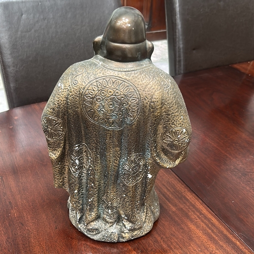 26 - Very Large Patinated plaster figure of the Laughing Buddha (Budai)
