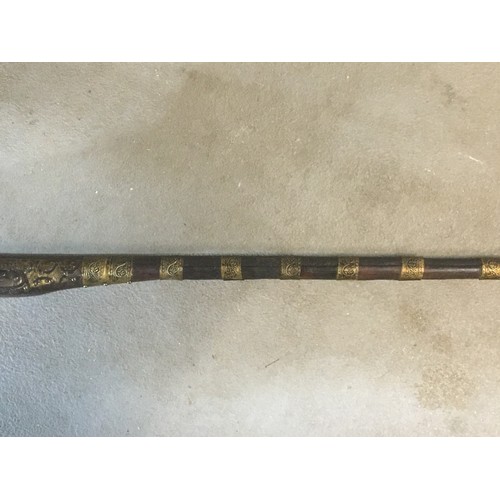 29 - 19th Century Indian Mughal Style Flintlock Hunting Rifle Brass Bound and Studded Stock and Barrel.Le... 