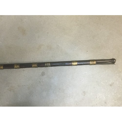 29 - 19th Century Indian Mughal Style Flintlock Hunting Rifle Brass Bound and Studded Stock and Barrel.Le... 