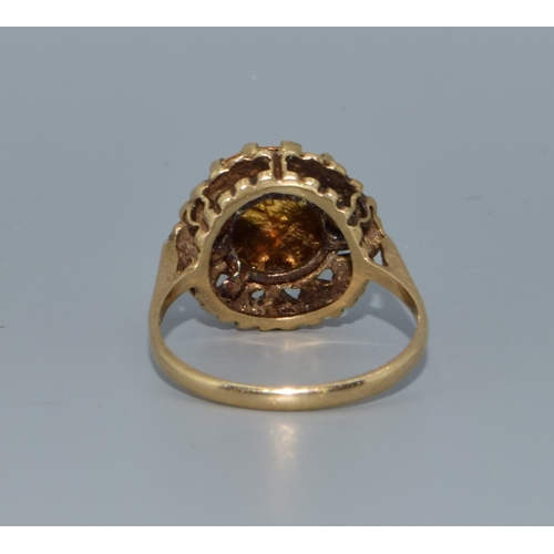 4 - 9ct gold Mexican Peso coin ring featuring Emperor Maximillian held in a crown claw setting size L. 3... 
