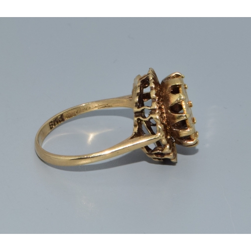 4 - 9ct gold Mexican Peso coin ring featuring Emperor Maximillian held in a crown claw setting size L. 3... 