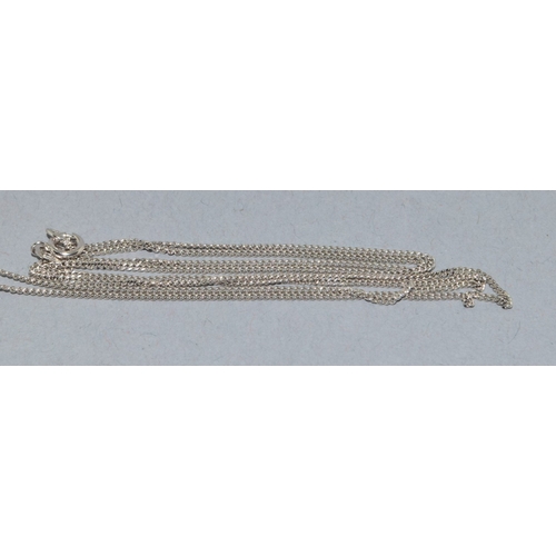 62 - 9ct white gold Diamond solitaire pendant necklace of approx 0.25ct diamond measures 4mm on a 9ct whi... 