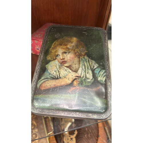 8 - Collection of eight early–mid-20th-century English lithographed advertising tins, including Edward S... 