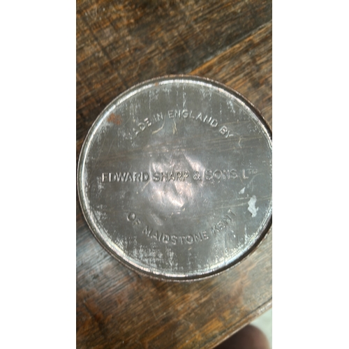 8 - Collection of eight early–mid-20th-century English lithographed advertising tins, including Edward S... 
