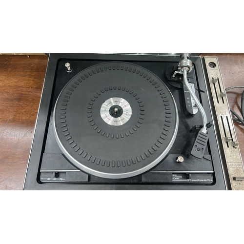 58 - Brushed aluminium and black plastic turntable by Ferguson, fitted with BSR precision-crafted three-s... 