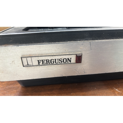 58 - Brushed aluminium and black plastic turntable by Ferguson, fitted with BSR precision-crafted three-s... 