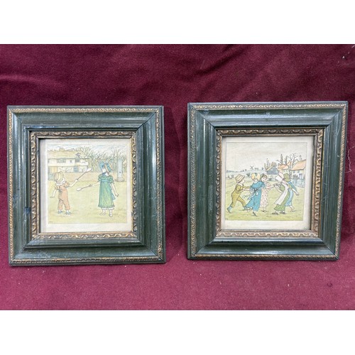 29 - A Set of Four vintage framed Kate Greenway prints including April Showers..