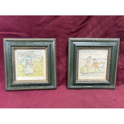 29 - A Set of Four vintage framed Kate Greenway prints including April Showers..
