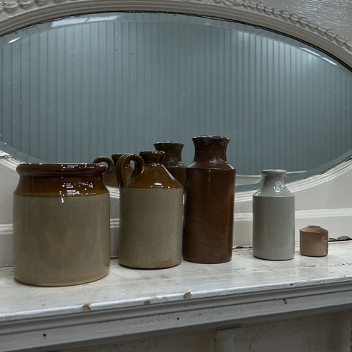 13 - Group of six British salt-glazed stoneware vessels: