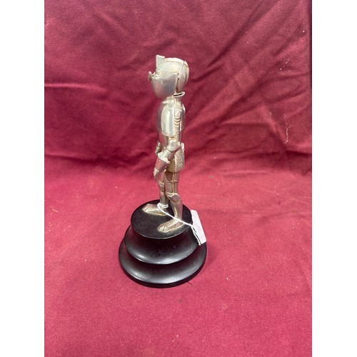 26 - A Vintage mid Twentieth Century knight in armour table lighter and musical box.20.5cm