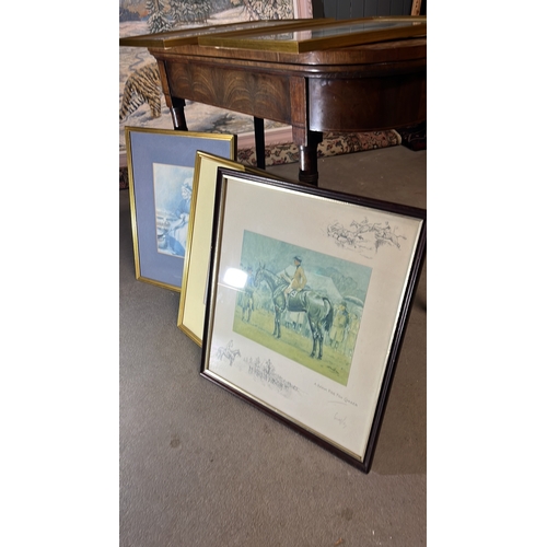 39 - Set of five framed colour prints: four rural character studies and one equestrian scene titled “A Bo... 