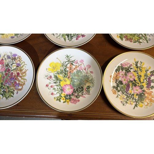 25 - Set of six bone china plates, 