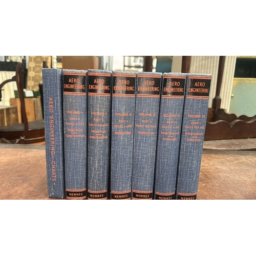 75 - Set of seven hardback volumes comprising “Aero Engineering – Charts” and Volumes I–III Parts 1–2, pu... 