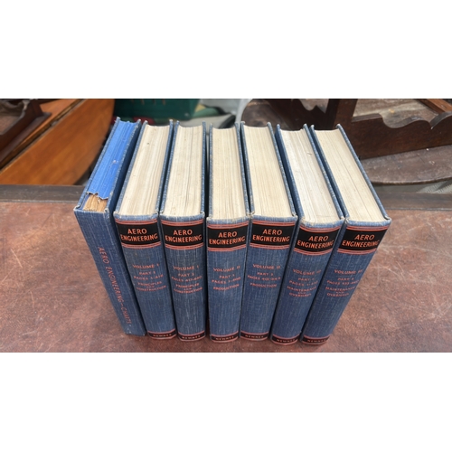 75 - Set of seven hardback volumes comprising “Aero Engineering – Charts” and Volumes I–III Parts 1–2, pu... 