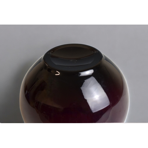 261 - Unusual Amethyst & Lilac glass globular vase / finger bowl.Height 11.5cm