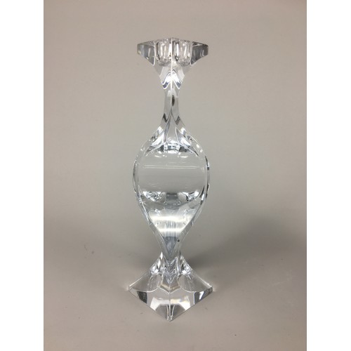 262 - Ragashka Crystal Glass Spiral Candle Stick and 2 x Mid Century Art Glass Vases.