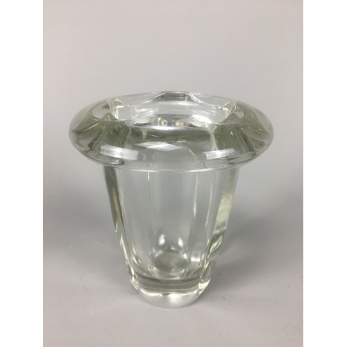 262 - Ragashka Crystal Glass Spiral Candle Stick and 2 x Mid Century Art Glass Vases.