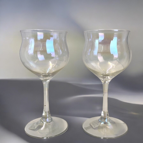 264 - A fine collection of 20th century design drinking glasses.Including a pair of Copier Leerdam lustre ... 