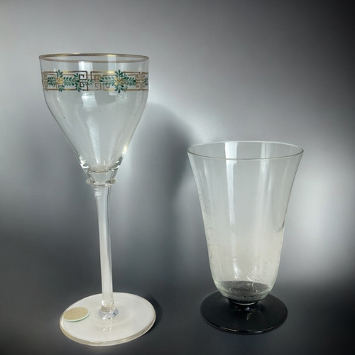 264 - A fine collection of 20th century design drinking glasses.Including a pair of Copier Leerdam lustre ... 