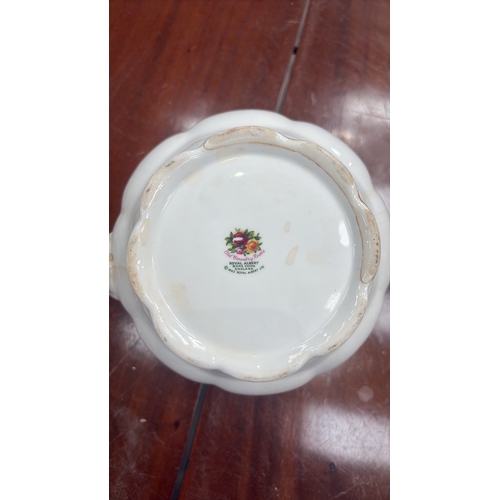 289 - Royal Albert “Old Country Roses” bone china teapot, fluted body with gilt scalloped rim, printed ros... 