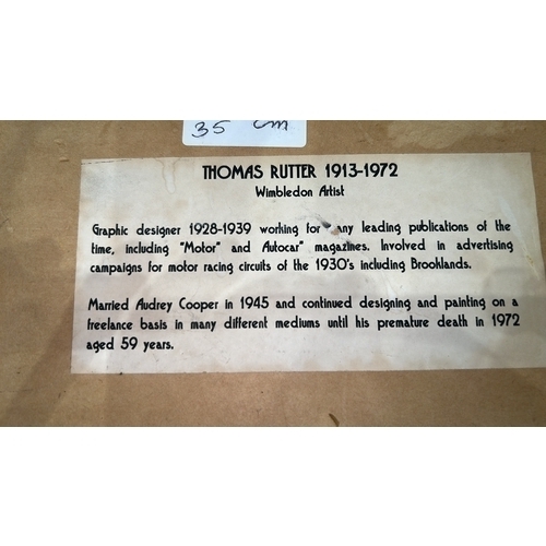 77 - Watercolour on paper, Trowbridge Canal with arched bridge and reflections, signed Thomas Rutter and ... 