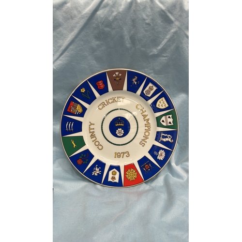 86 - Coalport bone china commemorative plate, ‘County Cricket Champions 1973’, produced for Hampshire Cou... 