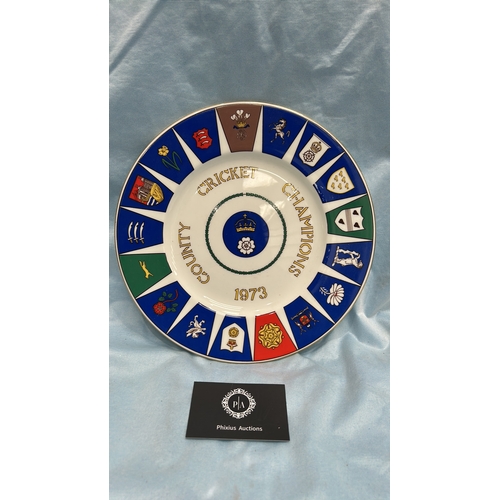 86 - Coalport bone china commemorative plate, ‘County Cricket Champions 1973’, produced for Hampshire Cou... 
