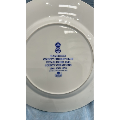 86 - Coalport bone china commemorative plate, ‘County Cricket Champions 1973’, produced for Hampshire Cou... 
