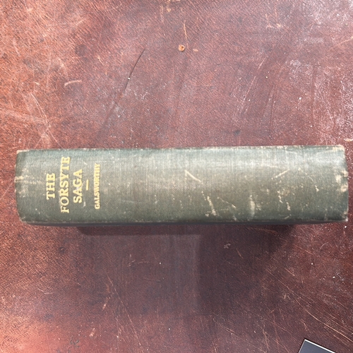 109 - John Galsworthy, The Forsyte Saga, London: William Heinemann Ltd, reprint dated January 1924, green ... 